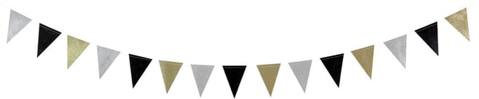 Folat - Mini Vlaggenlijn Glitter Electrum - 2 meter