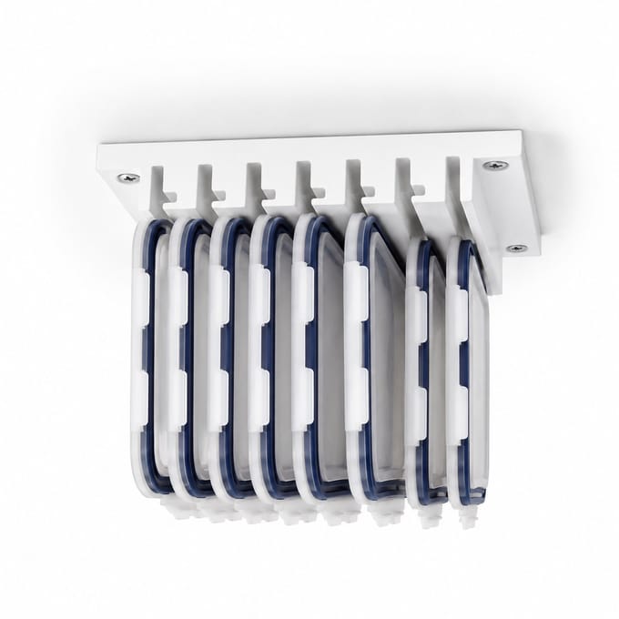 YUOM. Dekselhouder geschikt voor IKEA 365+ – Deksel Organizer – Ruimtebesparend – Wit – Incl. Schroeven & Pluggen