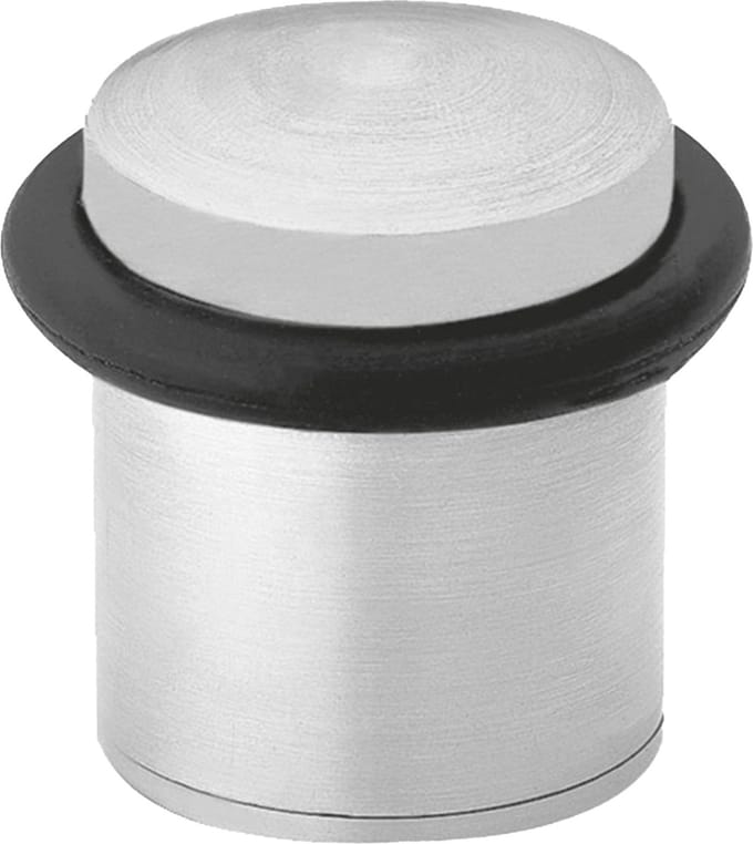 AMIG Deurstopper/deurbuffer - 1x - D25mm - inclusief schroeven - mat rvs