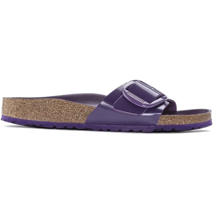 Dames muiltjes Birkenstock Madrid Big Buckle Natural Leather Patent