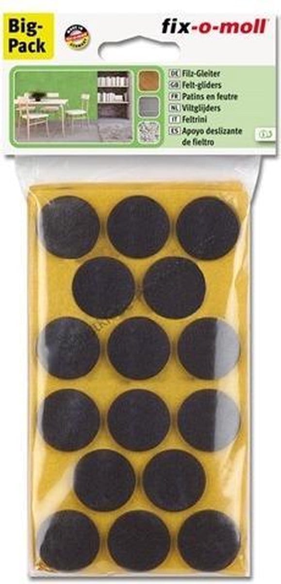 Fix-o-moll Viltpad - Zelfklevend - Vilt - Diam. 28mm - Rond - 24 Stuks
