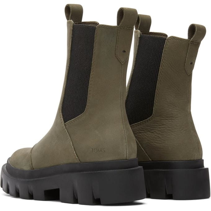 TOMS Rowan Leather Vrouwen Olijf Laarzen