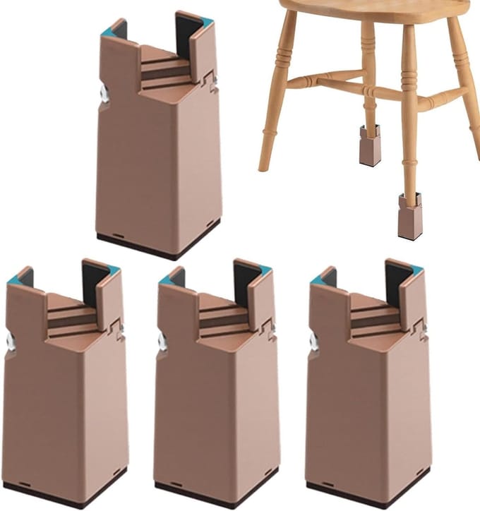 Tafelverhogers - Meubel risers - Comfort verhogen - Antislip ontwerp - 4 stuks - Bruin