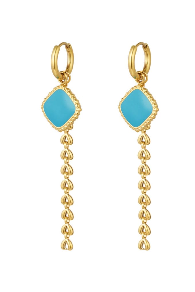 Bijoutheek Oorhangers Steen En Ketting Turquoise