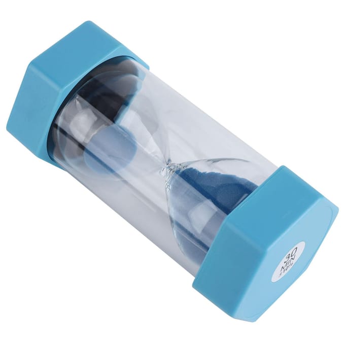 Sablier hexagonal 30 minutes Minuteur Horloge pour salle de classe Maison Bureau Cuisine Utilisation Bleu white