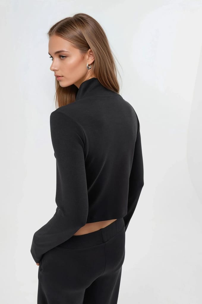 Fitted Gebreide Jas met Ritsluiting