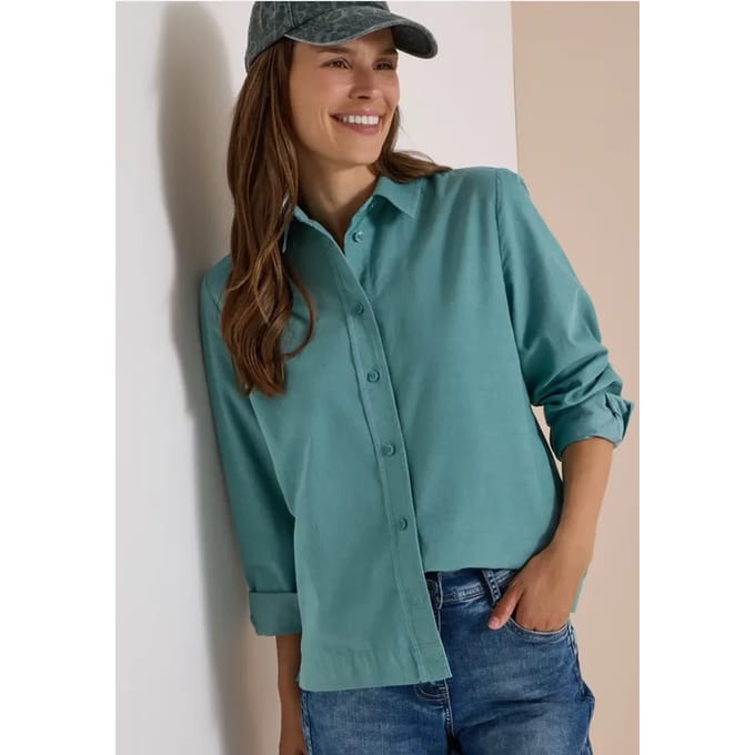 Hedblouse met lange mouwen van corduroy