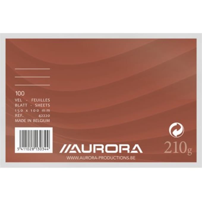 Systeemkaart Aurora 150x100mm lijn met rode koplijn 210gr wit 100 vel