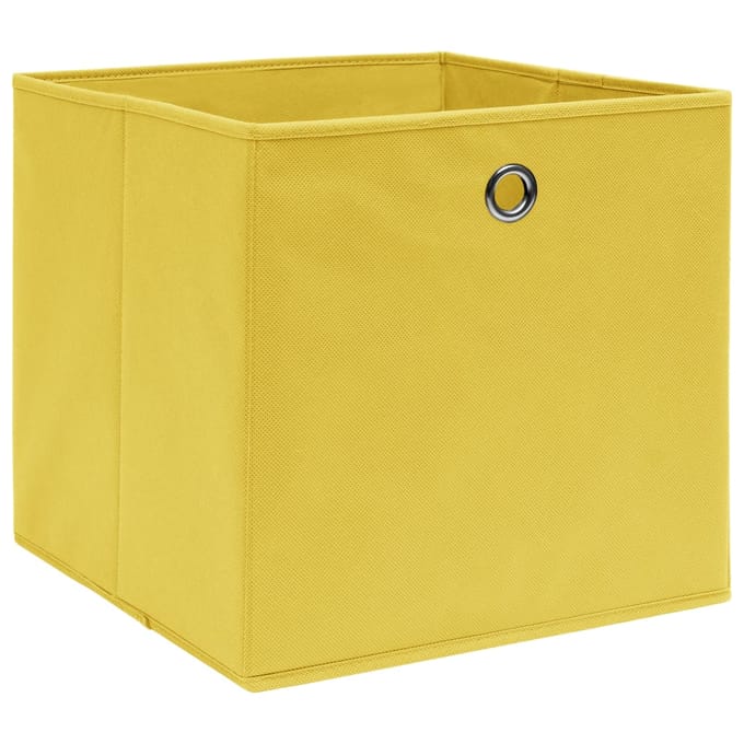 vidaXL - Opbergboxen - 4 - st - 32x32x32 - cm - stof - geel