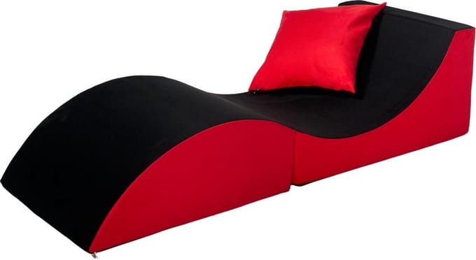 Daybed - opvouwbaar - 150x60x40 cm - zwart rood