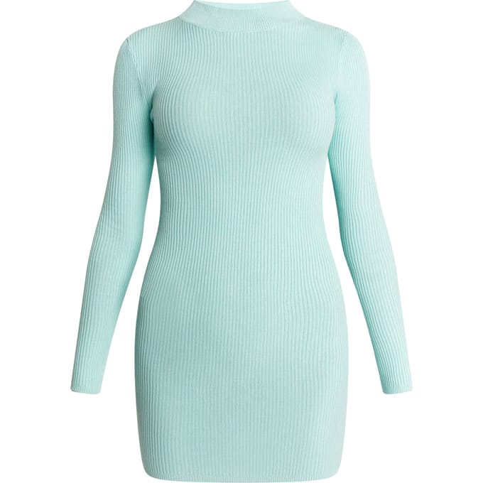 Mymo Mini-gebreide jurk Dames Lagune Munt