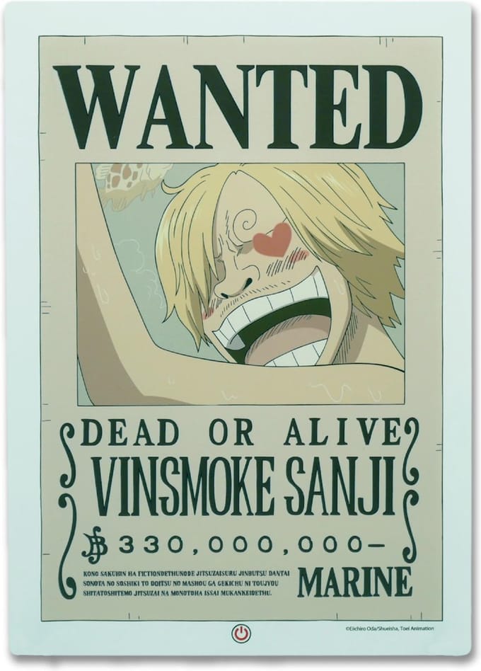 Teknofun One Piece Sanji Wanted - LED neon wandlamp - 30 cm