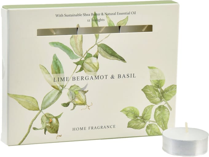 Geurkaarsen limoen bergamot basilicum Ø3,5cm 12 st