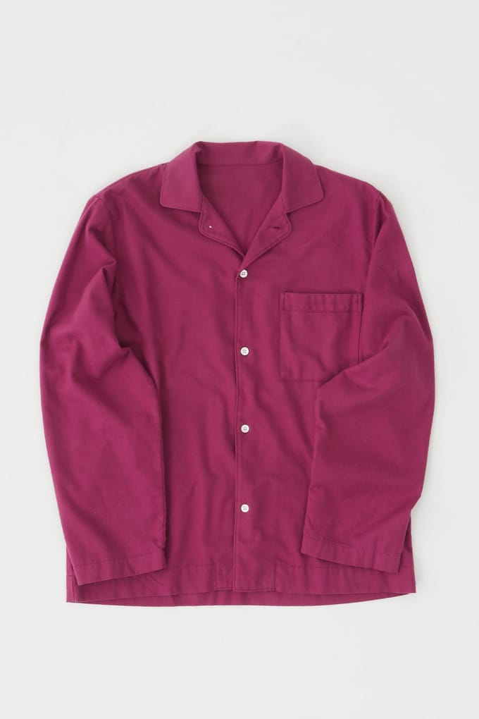 Tekla Unisex Flannel, Pyjamas Shirt Grape Größe: M | Nachtwäsche Outlet | Unisex | Violett