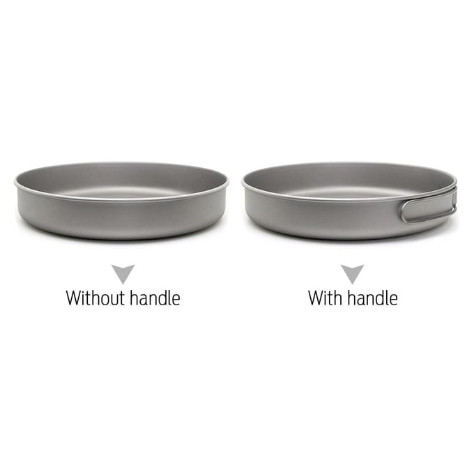 Poêle à frire en titane ultralégère Camping en plein air randonnée pique-nique cuisson poêle Without handle gray