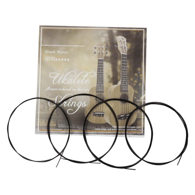Kleurrijke Ukelele Ukelele Uke Snaren Nylon Materiaal, 4st/set zwart