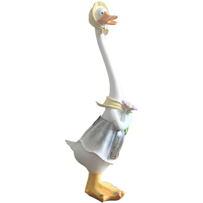 Cartoon Eend Tuindecoratie Hars Schattig Meerkleurig Weerbestendig Tuinornament gray