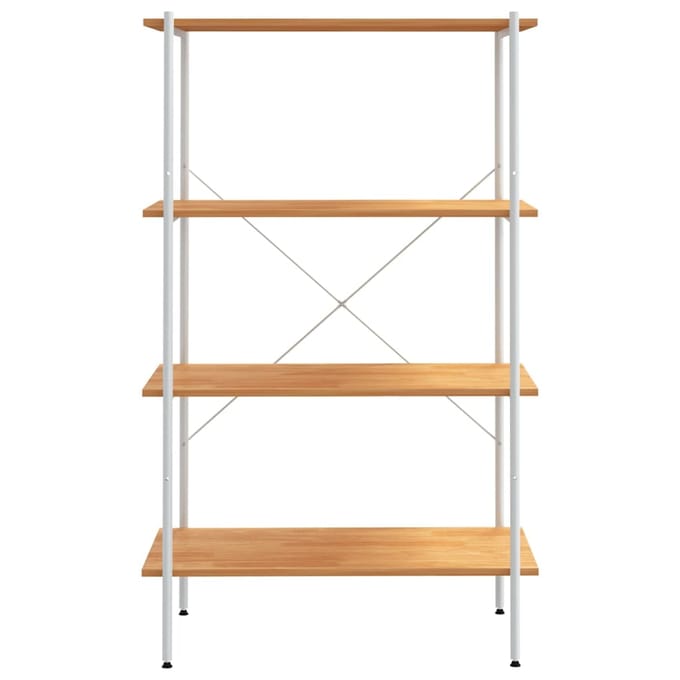 vidaXL - Opbergrek - 4-laags - 80x40x130 - cm - wit - en - eikenkleurig