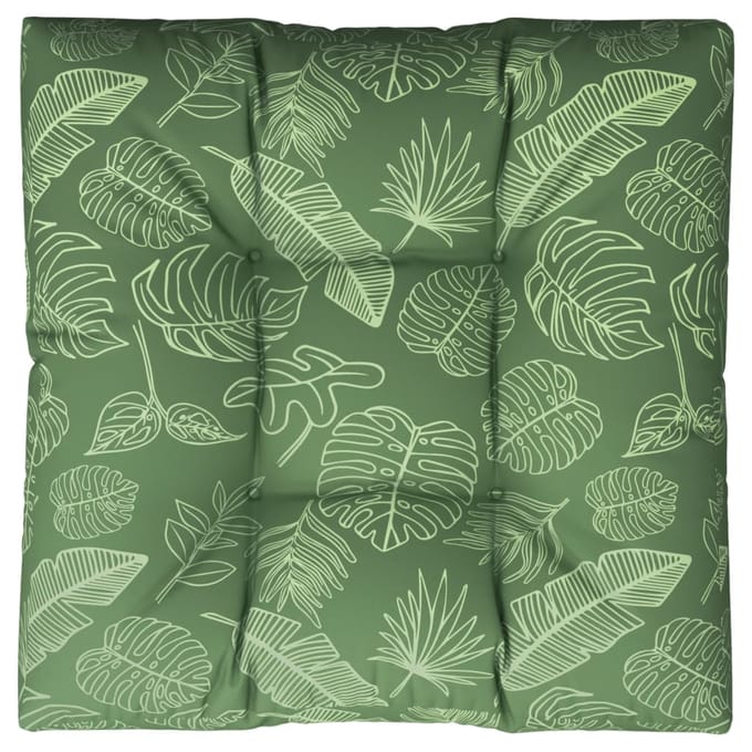 vidaXL - Palletkussen - bladpatroon - 80x80x12 - cm - stof