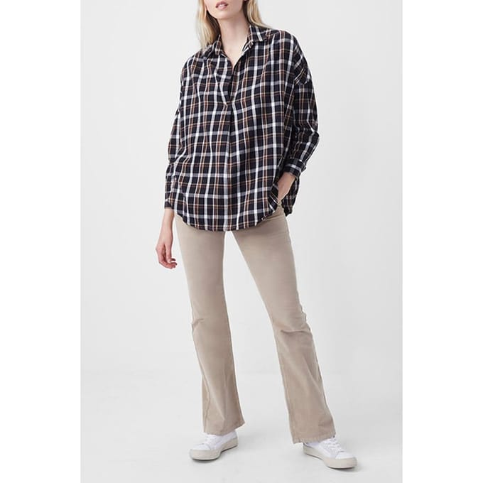French Connection Panita Org Check Pop Ovr Shirt Medium/dark Check Mx Taglia: S | Magliette intime Outlet | Donna