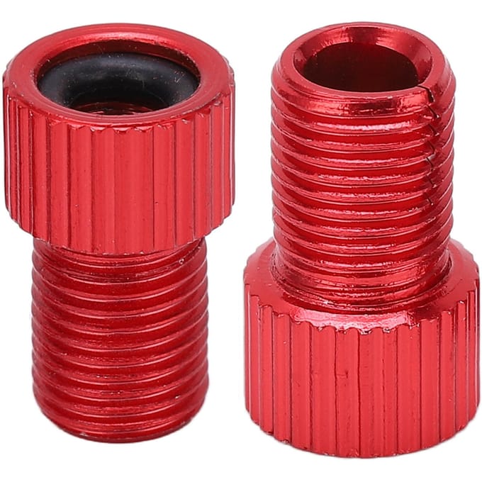 2pcsset Convertisseur Valve Vélo Presta vers Schrader Résistant à l'usure Adaptateur Pompe VTT Bleu red