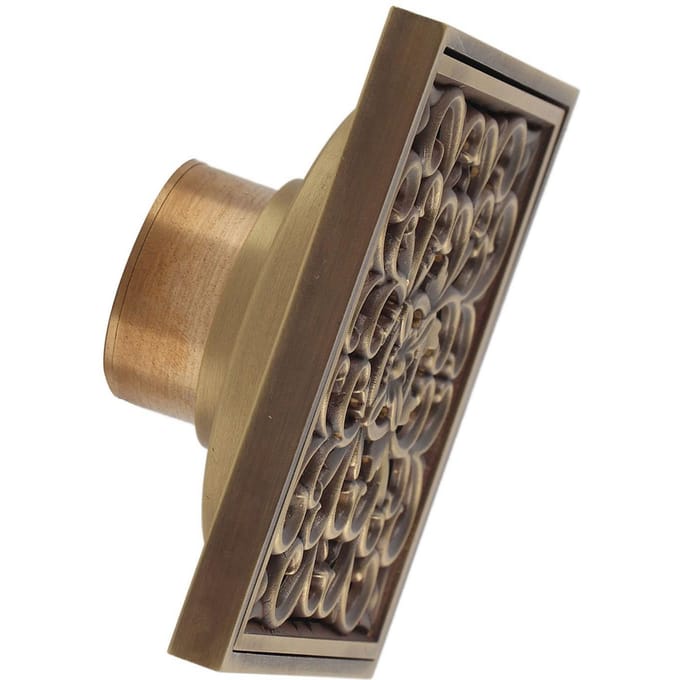 Antiek Messing 10cm Douchevloerafvoer Badkamer Afvalafvoer Zeef Deksel Rooster(#1) brown