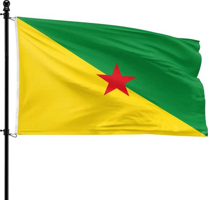 VlagDirect - Frans-Guyaanse vlag - Frans-Guyana vlag - 90 x 150 cm.