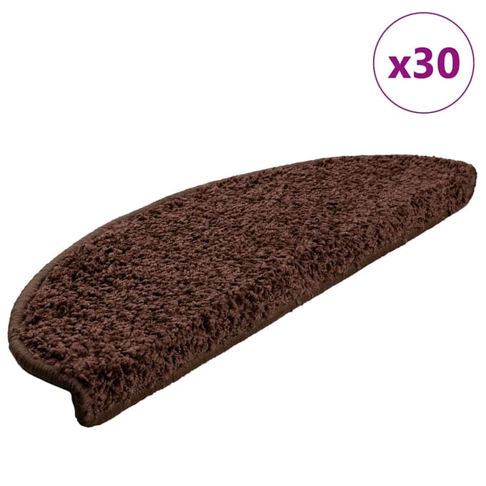 vidaXL - Trapmatten - 30 - st - 65x21x4 - cm - Bruin - Halfrond - Groot