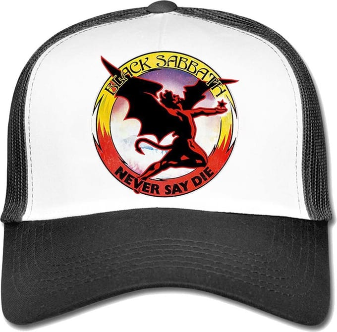 Black Sabbath - Never Say Die Trucker pet - Zwart/Wit