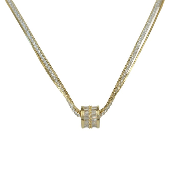 Rope & Stone Necklace Gold 14K
