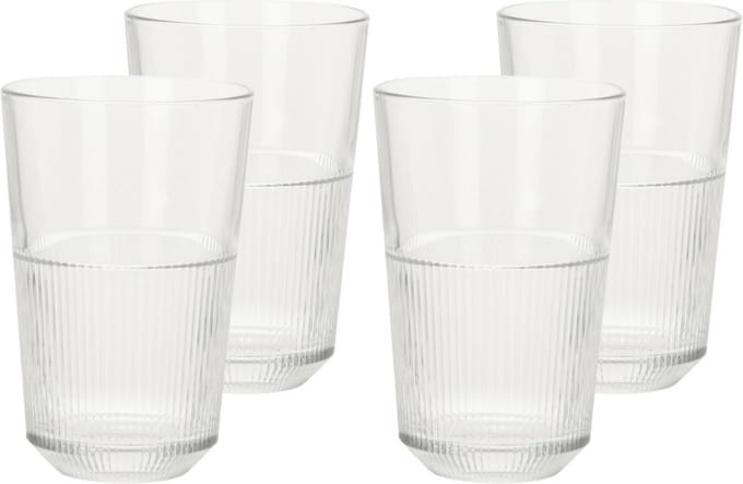 Excellent Houseware Whisky glazen - 4x - transparant - 360 ml - drink/waterglazen