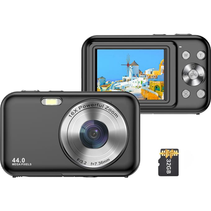 Draagbare Digitale Camera 1080P Videocamera 44MP 16X Digitale Zoom Autofocus Zelfontspanner Anti-trillen