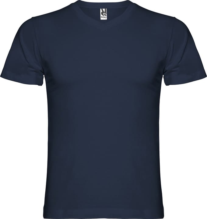Donkerblauw T-shirt 'Samoyedo' met V-hals merk Roly maat 3XL