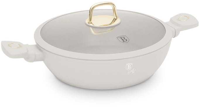 PLATTE TITANIUM POT MET DEKSEL 28CM BERLINGER HAUS BH-8068 SAHARA