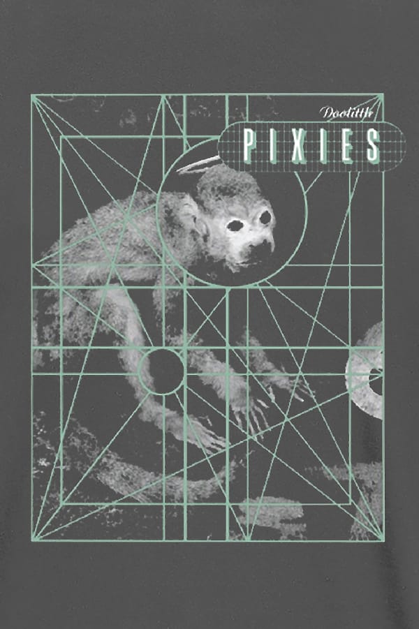 Pixies T-shirt - Monkey Grid - S tot XXL - voor Mannen - charcoal