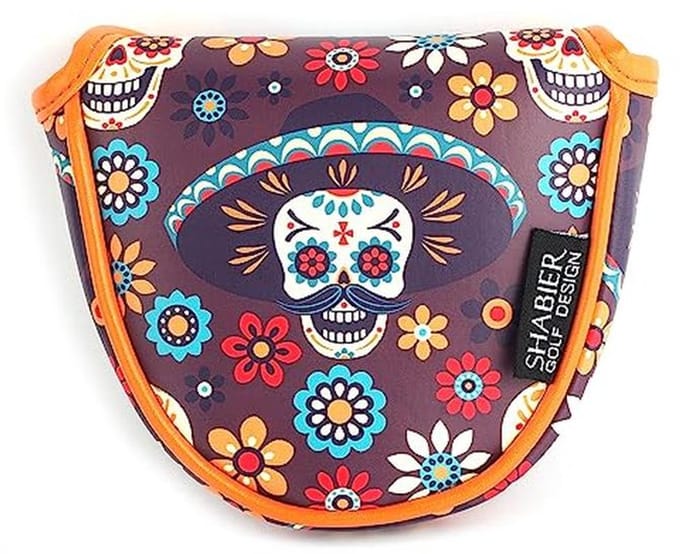 Golf Putter Cover Grote Mallet Headcover met Sugar Skull Ontwerp