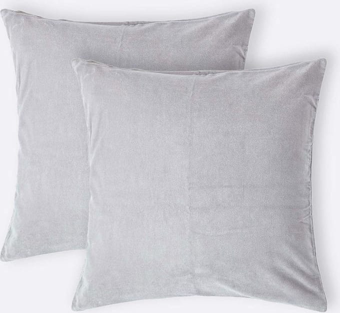 Homescapes fluwelen kussenhoes set van 2 in grijs, 40 x 40 cm