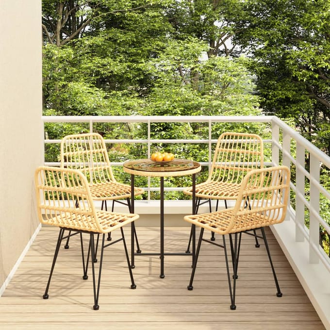 vidaXL - 5-delige - Tuinset - poly - rattan