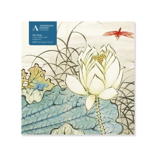 Adult Jigsaw Puzzle Ashmolean: Ren Xiong: Lotus Flower And Dragonfly (500 Pieces) - Flame Tree Studio