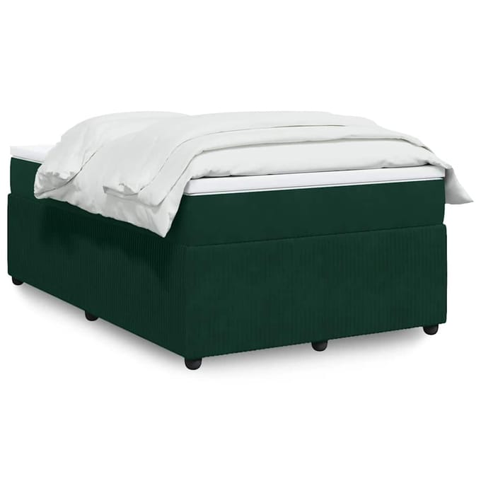 vidaXL - Boxspring - met - matras - fluweel - donkergroen - 120x200 - cm