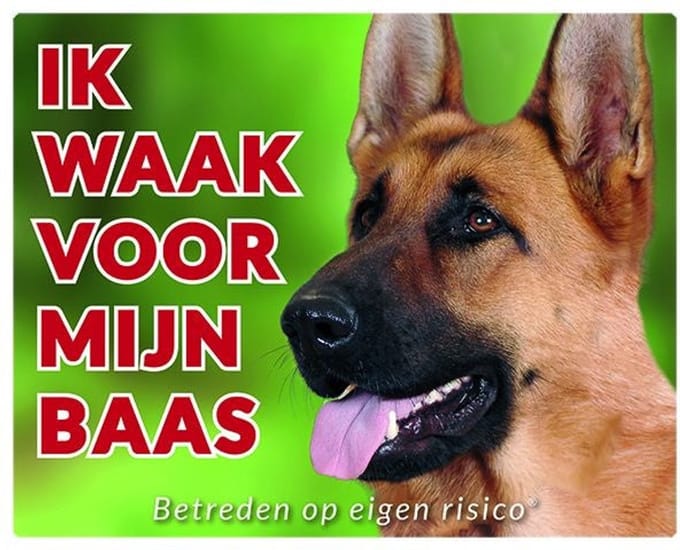 Duitse Herder Waakbord - Ik waak voor mijn baas