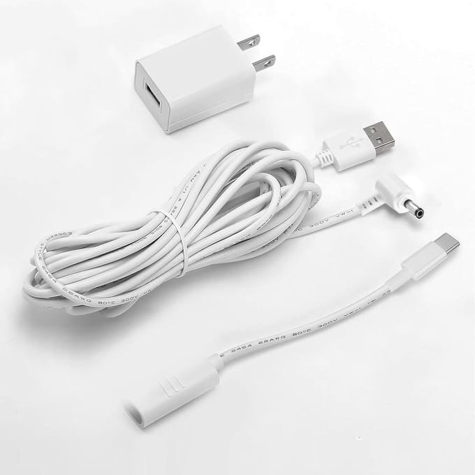 Adapter Oplader - Netsnoer Kabel - Camera Voeden - Weerbestendig Ontwerp - 6 FT Lengte - Zwart