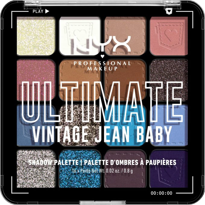 NYX Professional Make-Up Ultimate Shadow Palette 16-Pan 01W Vintage Jean Baby 1 st