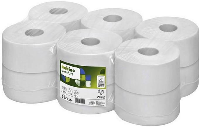 Toiletpapier Satino JT1 HiCycle 2-laags 12x180m wit 319310