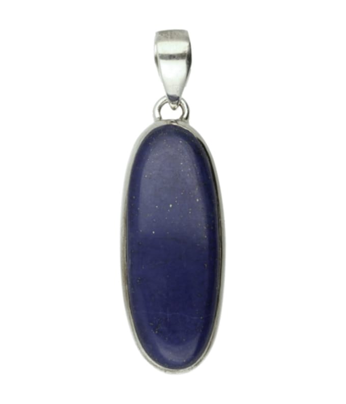 Zilveren Lapis Lazuli edelsteen ovaal lang hanger