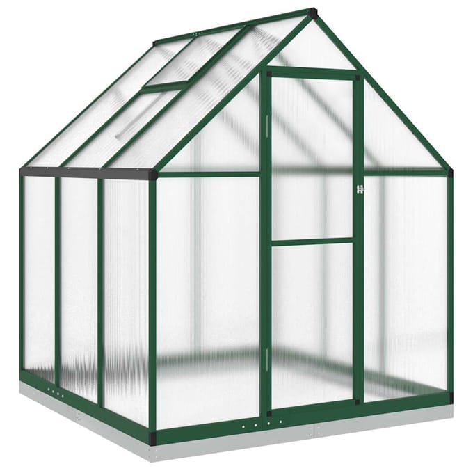 vidaXL - Tuinkas - met - basisframe - 169x169x202 - cm - aluminium - groen