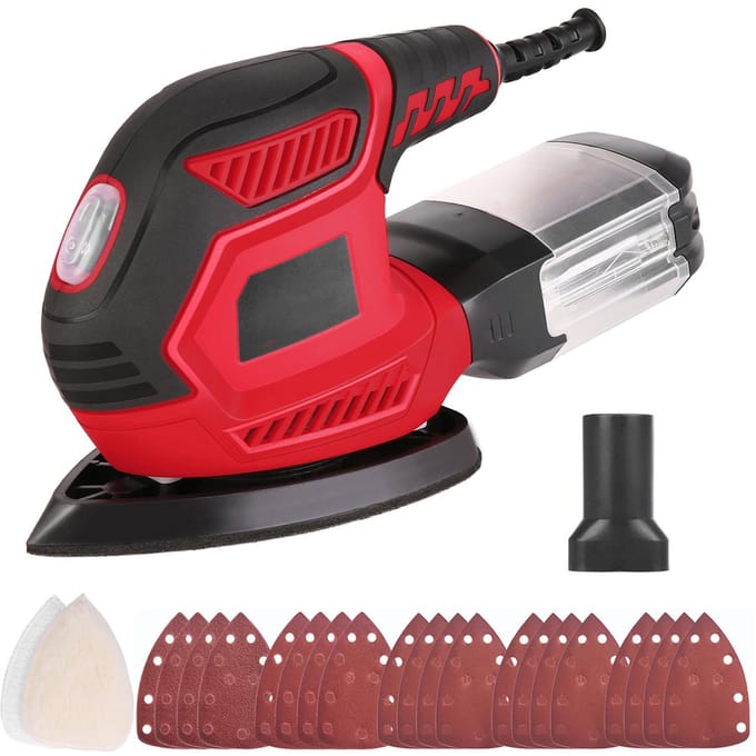 Ponceuse de détail 1,6A 200W 14000 OPM Ponceuse compacte Système efficace de collecte de poussière avec 2 pièces US Plug rouge