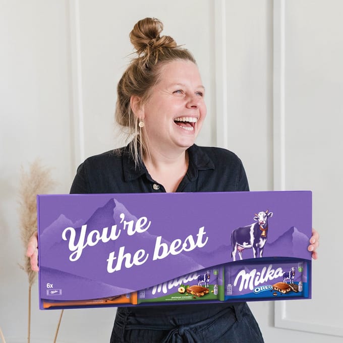 Mega Milka met tekst "You're the best" - 600 gram - Chocoladereep - Chocolade