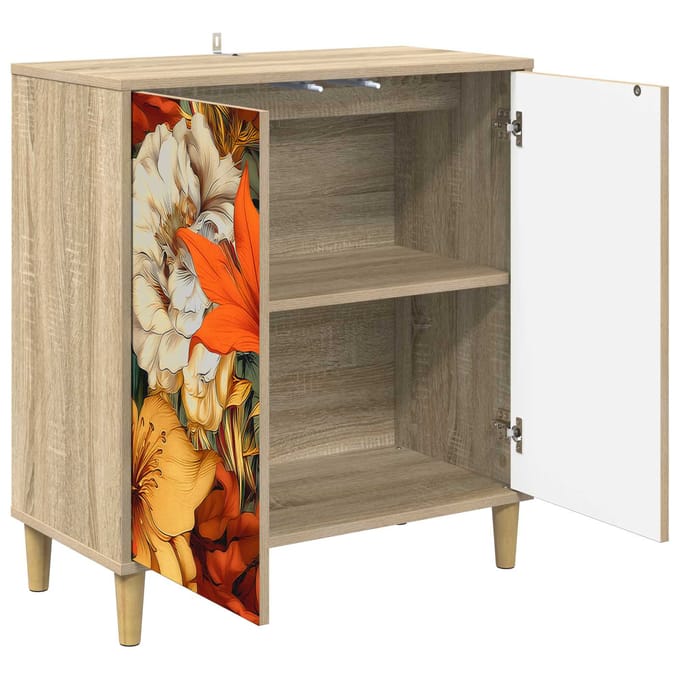 vidaXL - Dressoir - GENNEP - Sonoma - 69 - x - 33 - x - 75 - cm - Bewerkt - hout