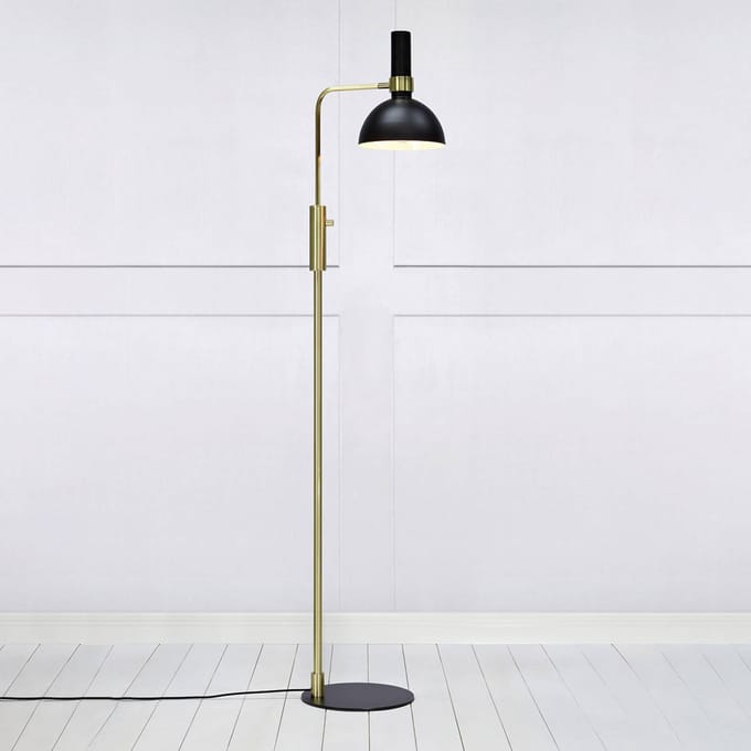 Markslöjd Dimbare vloerlamp Larry, zwart-messing
